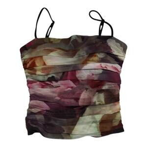 Express Multicolor Floral  Codycon Mesh Tank Size XXS